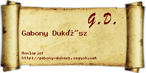 Gabony Dukász névjegykártya